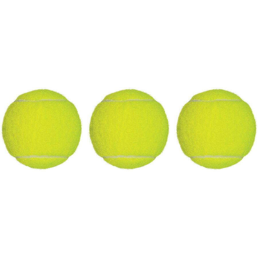 Tennis Balls, 2.5" Diameter, Yellow, 3/Pack