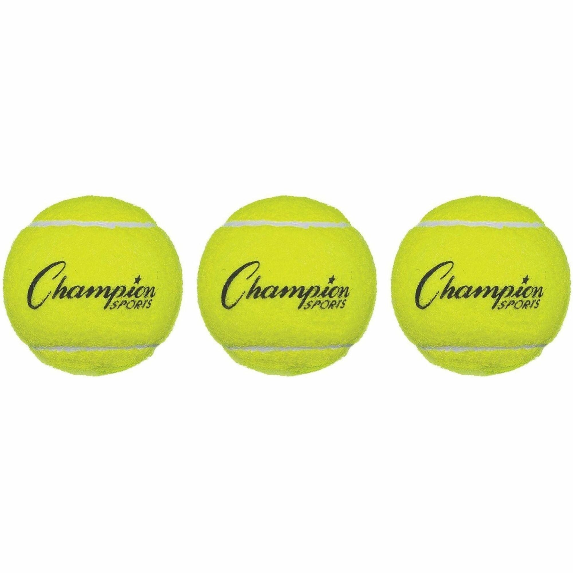 Tennis Balls, 2.5" Diameter, Yellow, 3/Pack