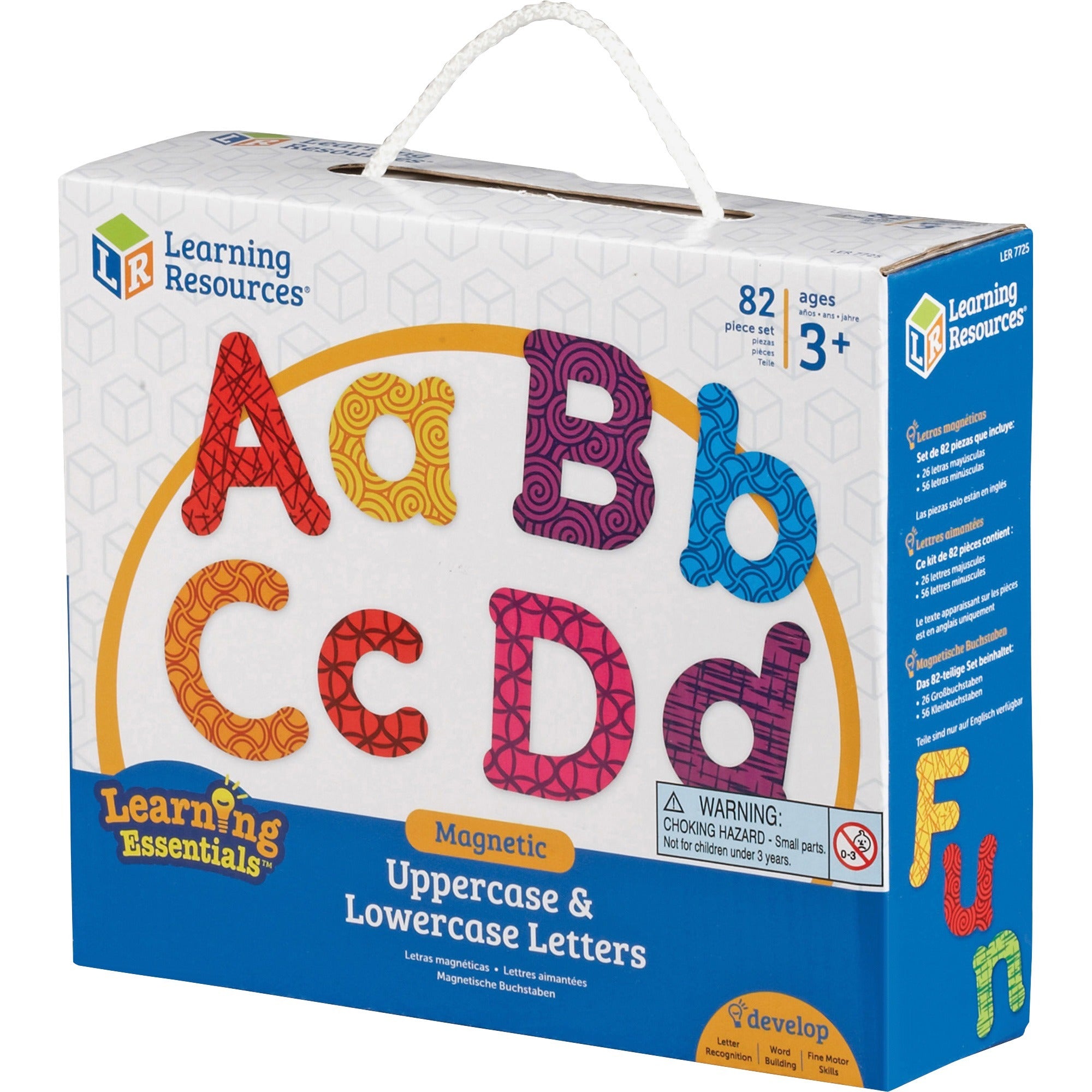 Learning Resources Upper/Lower Case Magnetic Letters - Learning Theme/Subject - Lowercase Letters, Uppercase Letters Shape - Magnetic - Wear Resistant, Tear Resistant - 82 / Set - 