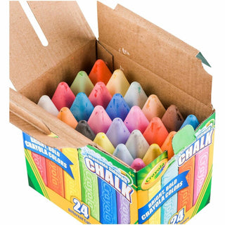 Crayola Washable Sidewalk Chalk - 4" Length - Assorted - 24 / Box