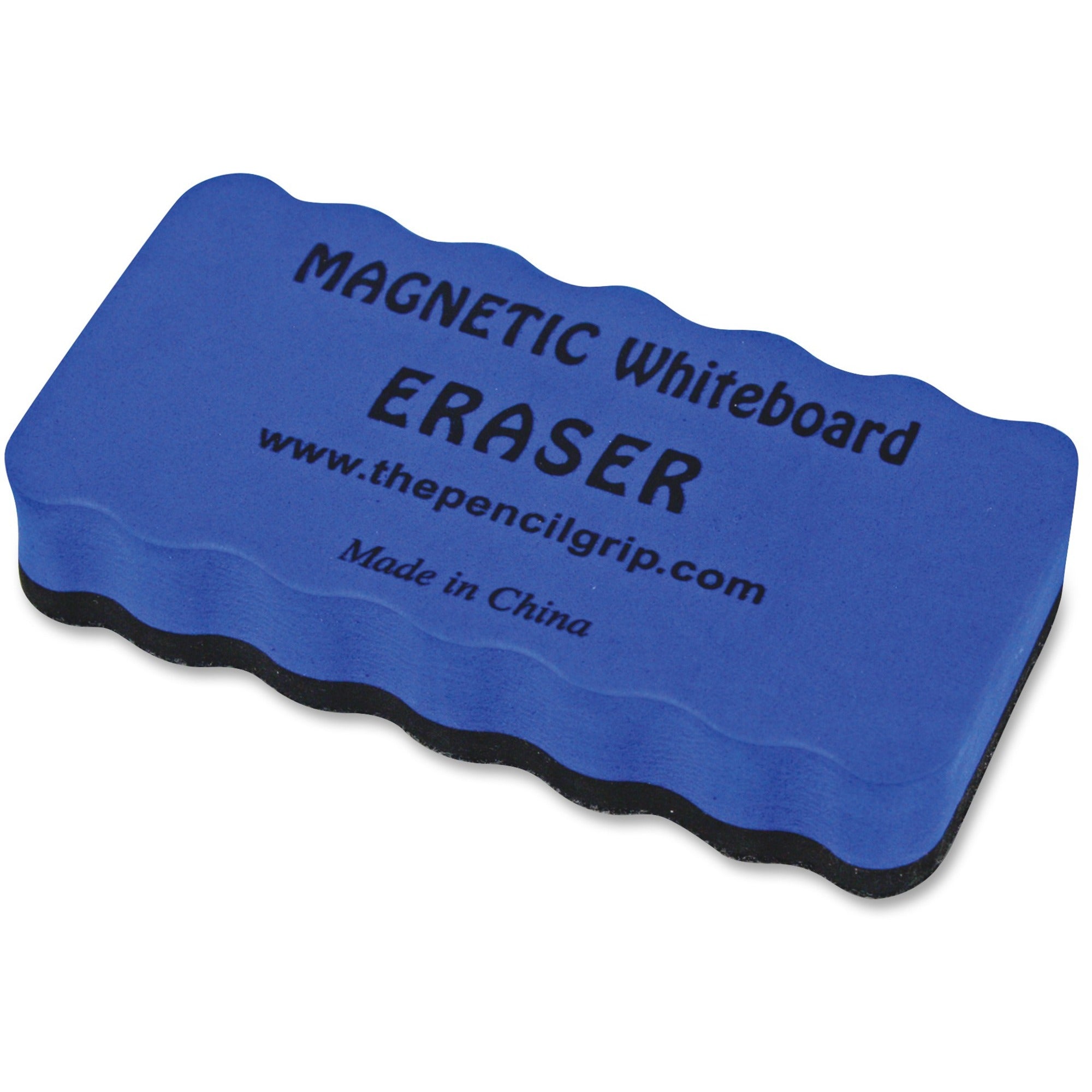 The Pencil Grip Magnetic Whiteboard Eraser - 2" Width x 4" Length - Ergonomic Design, Soft, Dirt Resistant, Magnetic - Blue - 1Each - 