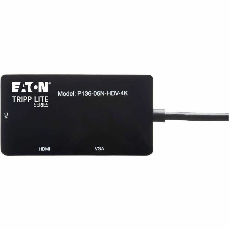 Tripp Lite by Eaton DisplayPort to VGA/DVI/HDMI All-in-One Converter Adapter DP ver 1.2 4K 30 Hz HDMI - DisplayPort/HDMI/DVI/VGA for Audio/Video Device, Notebook, Tablet, Monitor, Projector, TV - 6" - 1 x DisplayPort Male Digital Audio/Video - 1 x HD