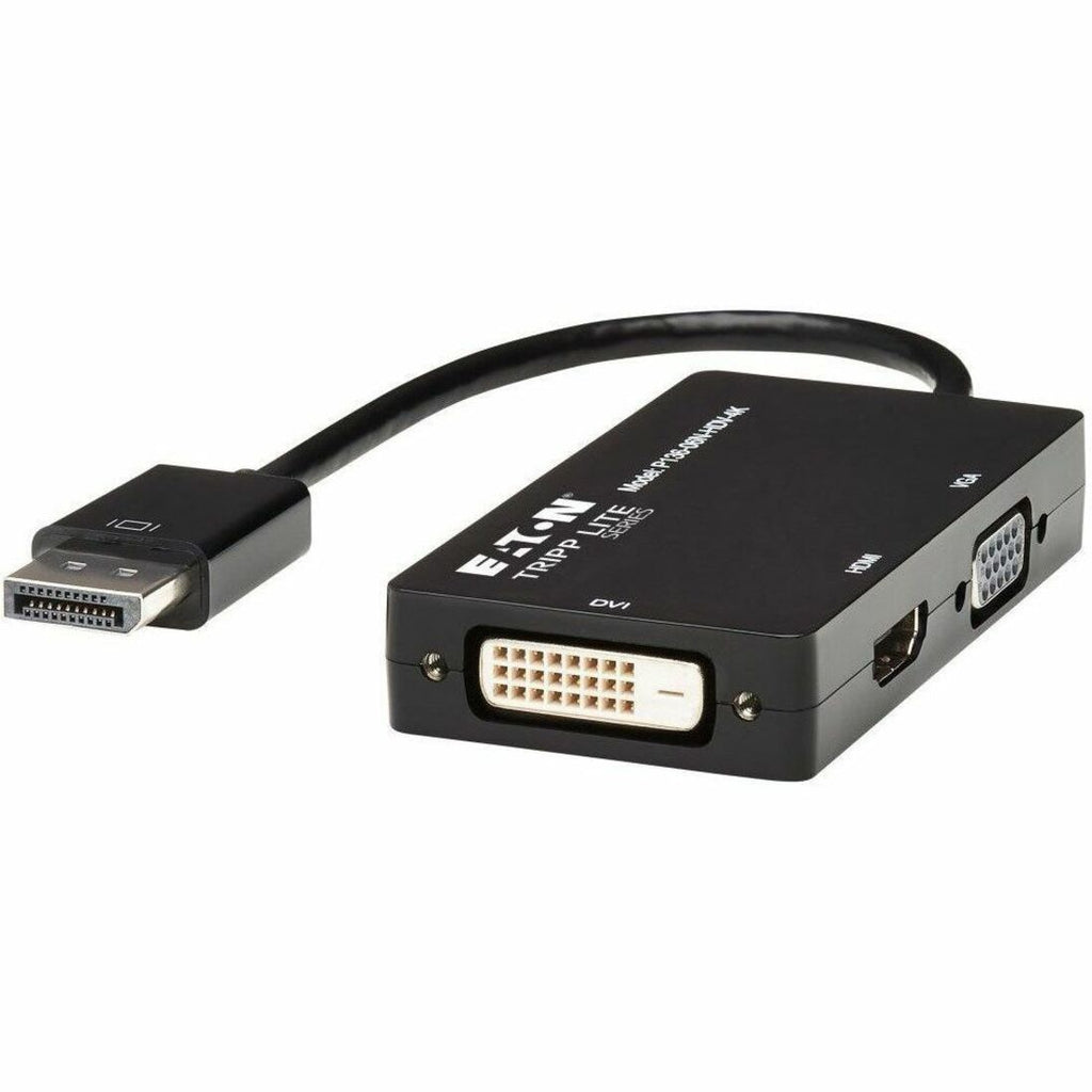 Tripp Lite by Eaton DisplayPort to VGA/DVI/HDMI All-in-One Converter Adapter DP ver 1.2 4K 30 Hz HDMI - DisplayPort/HDMI/DVI/VGA for Audio/Video Device, Notebook, Tablet, Monitor, Projector, TV - 6" - 1 x DisplayPort Male Digital Audio/Video - 1 x HD
