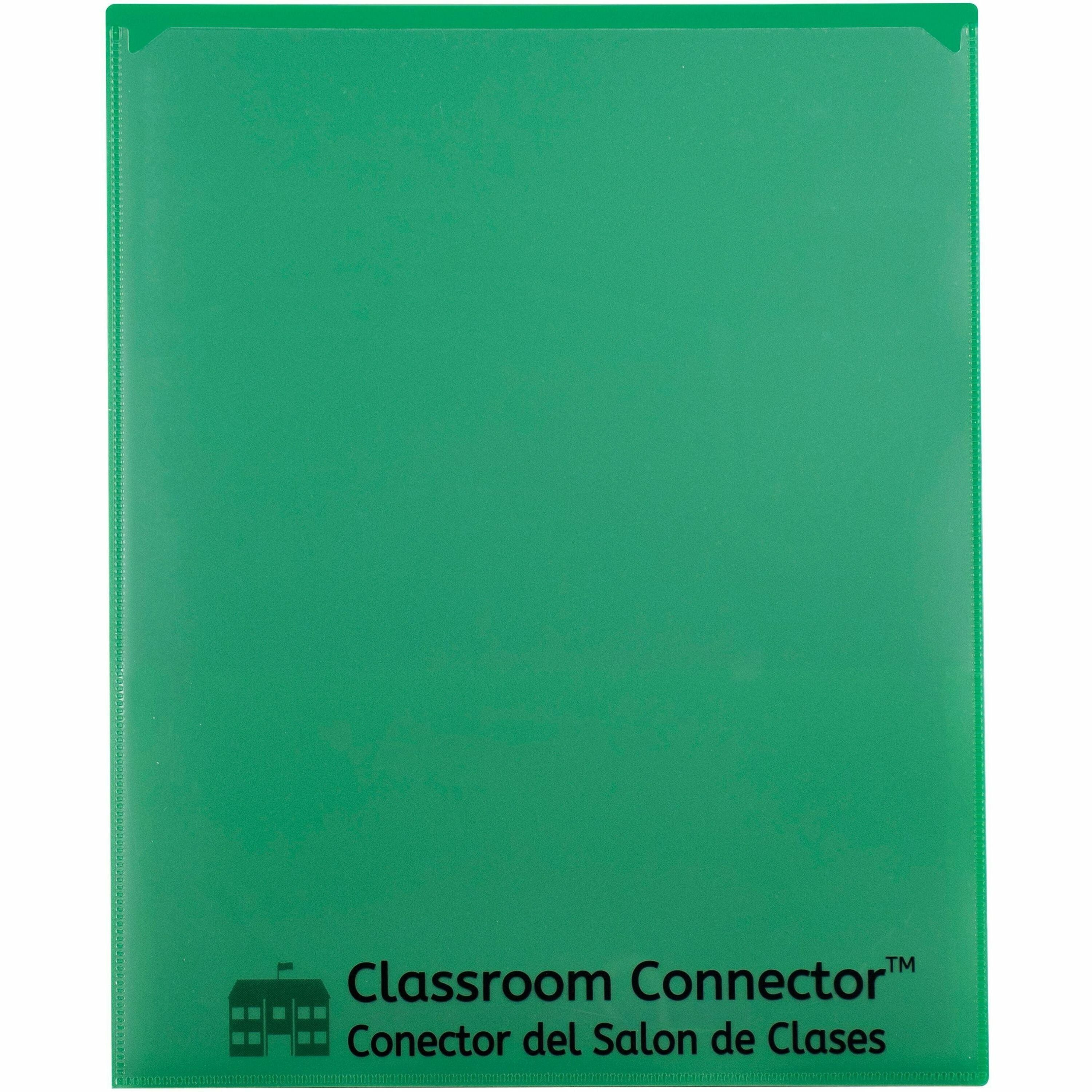 c-line-classroom-connector-letter-report-cover-8-1-2-x-11-2-internal-pockets-green-25-box_cli32003 - 1