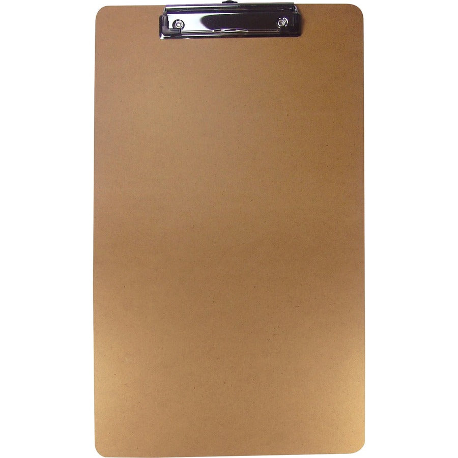 Business Source Legal-size Clipboard - 8 1/2" x 14" - Hardboard - Brown - 3 / Pack