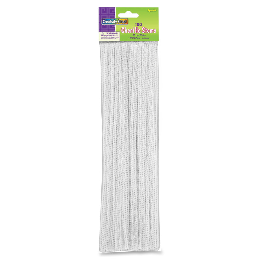 creativity-street-chenille-stems-classroom-activities-craft-project-recommended-for-4-year-x-12length-x-02diameter-100-pack-white-polyester_pac711202 - 2