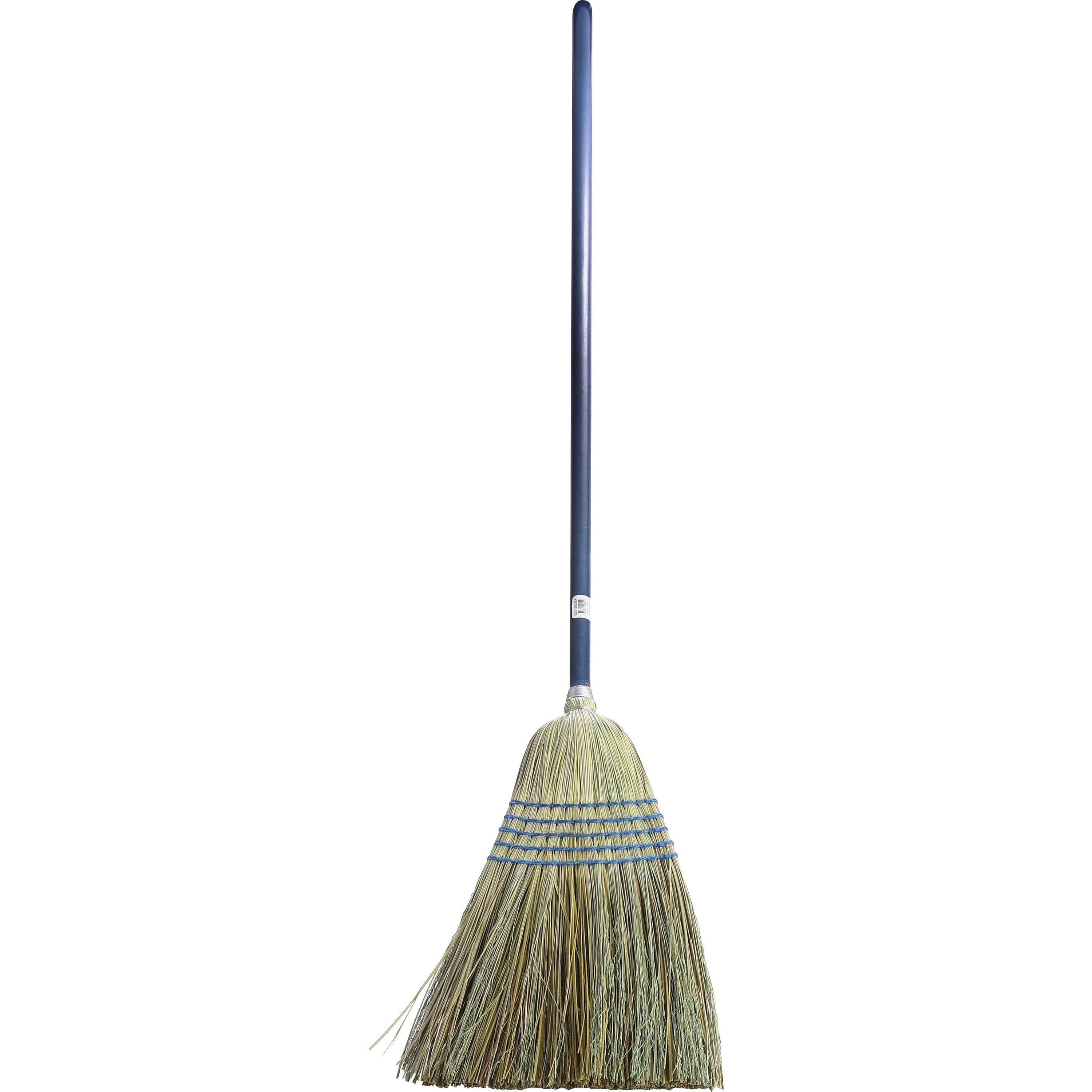 genuine-joe-light-duty-broom-corn-fiber-bristle-lacquered-wood-handle-1-each-natural_gjo12002 - 1