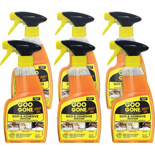 Goo Gone Spray Gel - 12 oz (0.75 lb)Bottle - 6 / Carton - Non-drip - Orange
