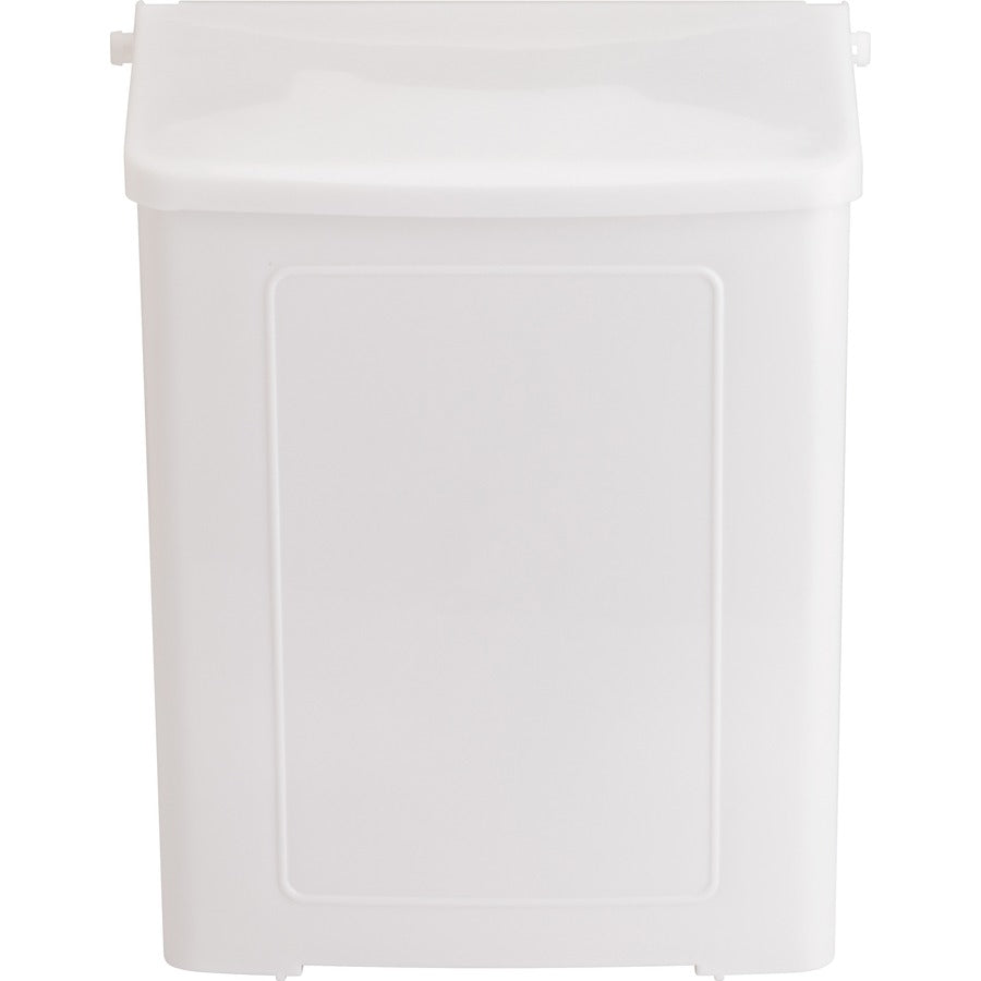 Safe-Use Sanitary Napkin Receptacle - Wall Mountable - 10.6" Height x 9" Width x 4.6" Depth - Plastic - White - 1 Each