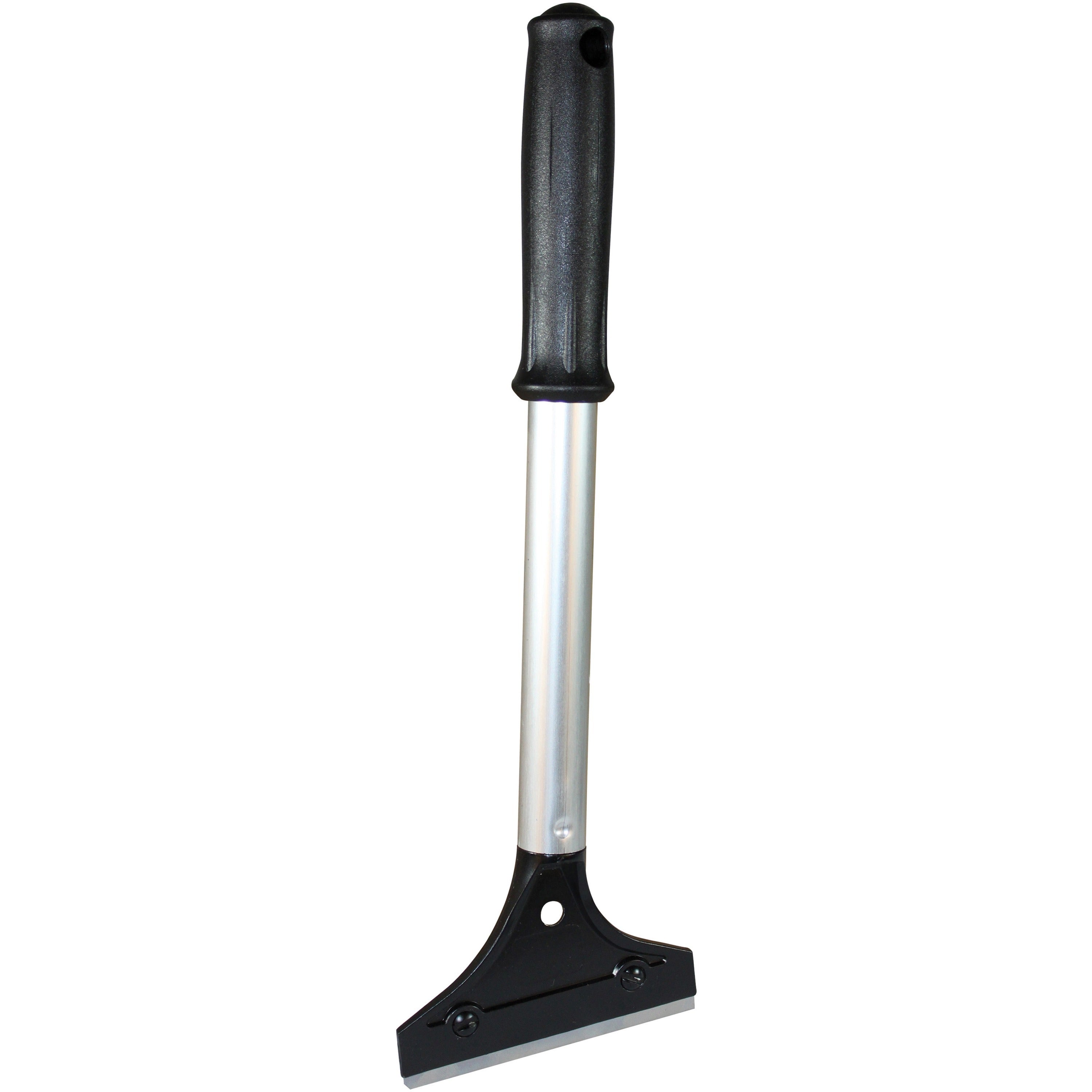 Impact Long Handled Scraper - 4" Steel Blade - 12" Handle - 0.8" Height x 4" Width x 12.5" Length - Comfort Grip - Black, Silver - 1Each
