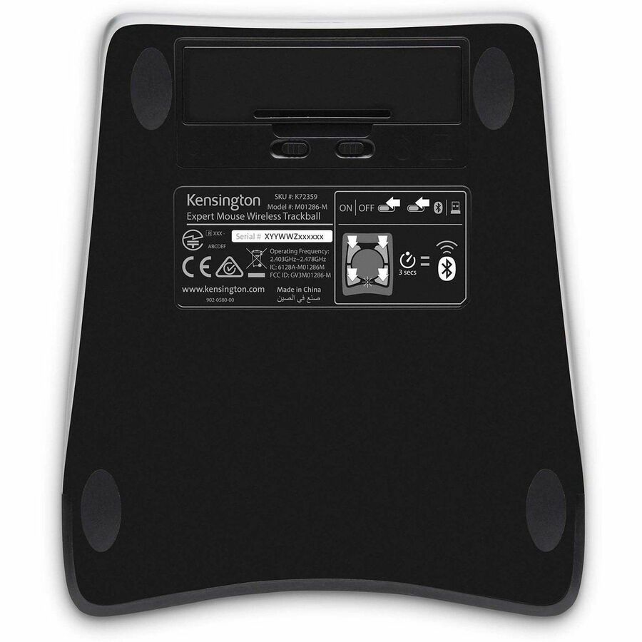 Expert Mouse Wireless Trackball, 2.4 GHz Frequency/30 ft Wireless Range, Left/Right Hand Use, Black