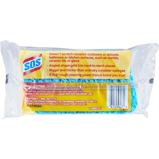S.O.S All-Surface Scrubber Sponge - 4.5" Height x 2.5" Width x 0.9" Depth - 12/Carton - Cellulose, Scrim - Blue