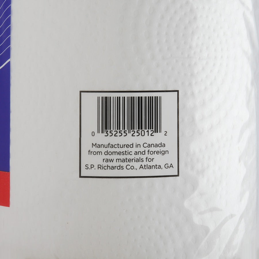 Genuine Joe Paper Towels - 2 Ply - 8" x 11" - 250 Sheets/Roll - 1.63" Core - White - Paper - Perforated, Absorbent, Soft, Chlorine-free - For Kitchen, Multipurpose, Hand, Breakroom - 12 / Carton
