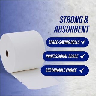 Genuine Joe Solutions 1-ply Hardwound Towels - 1 Ply - 7" x 600 ft - 0.98" Core - White - Virgin Fiber - Embossed, Absorbent, Soft, Chlorine-free, Strong - 6 / Carton