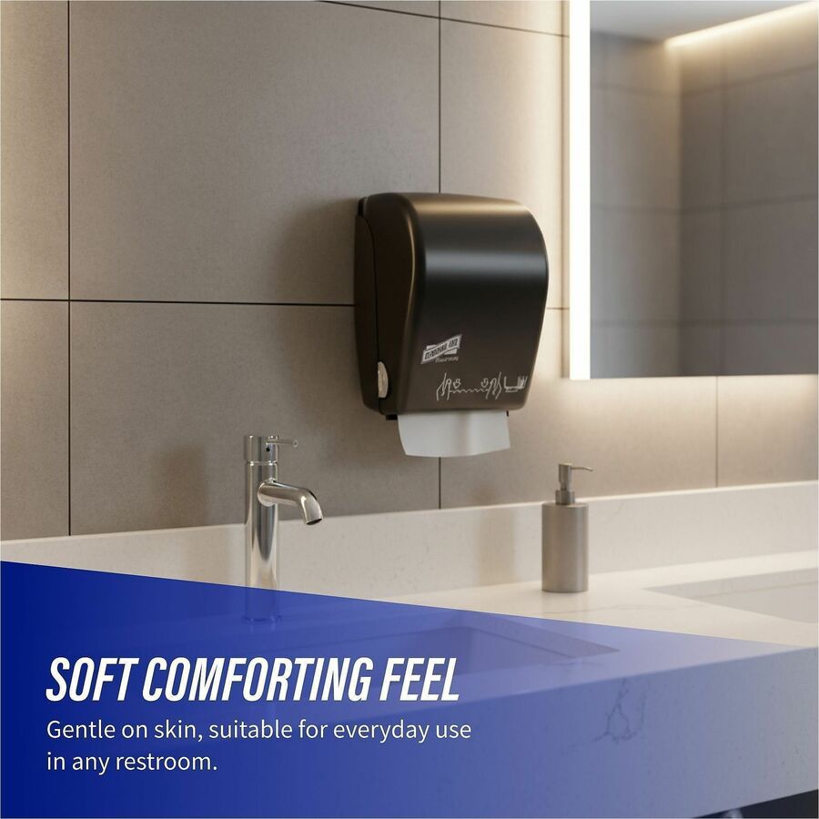 Genuine Joe Solutions 1-ply Hardwound Towels - 1 Ply - 7" x 600 ft - 0.98" Core - White - Virgin Fiber - Embossed, Absorbent, Soft, Chlorine-free, Strong - 6 / Carton