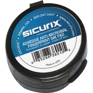 SICURIX Adhesive Fingerprint Ink Pads - 12 / Carton - 0.5" Height x 1.5" Width x 1.5" Depth - Black Ink - Black