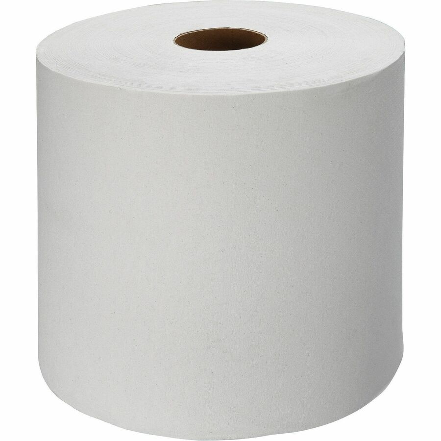 Genuine Joe Hardwound Roll Paper Towels - 7.88" x 1000 ft - 2" Core - White - Absorbent, Embossed, Designed - For Restroom - 6 / Carton