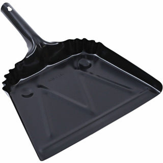 Genuine Joe Heavy-duty Metal Dustpan - 12" Wide - Steel Pan - Black - 12 / Carton