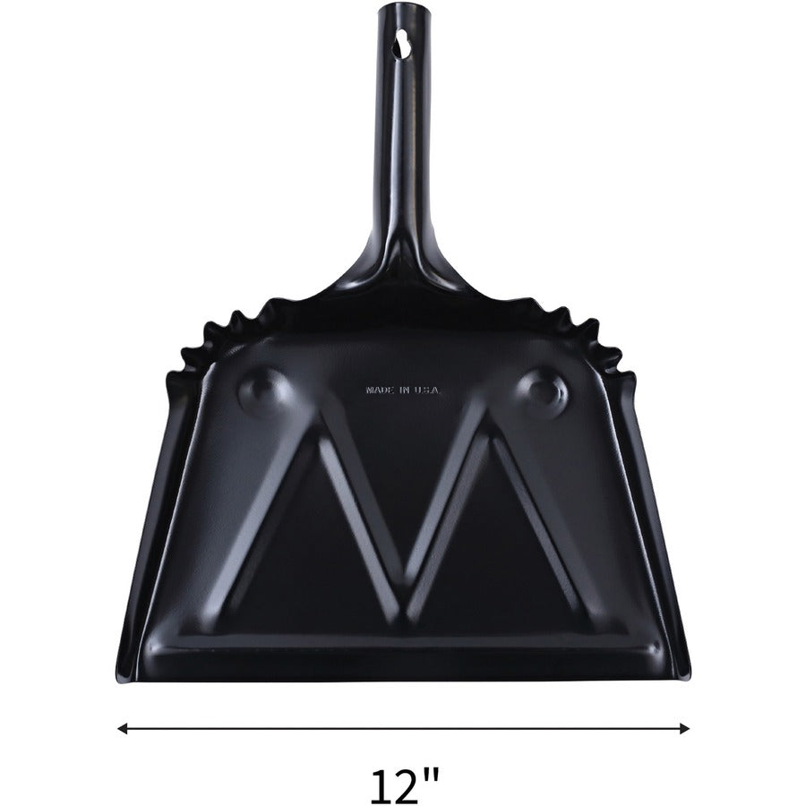 genuine-joe-heavy-duty-metal-dustpan-12-wide-steel-pan-black-12-carton_gjo58143ct - 5