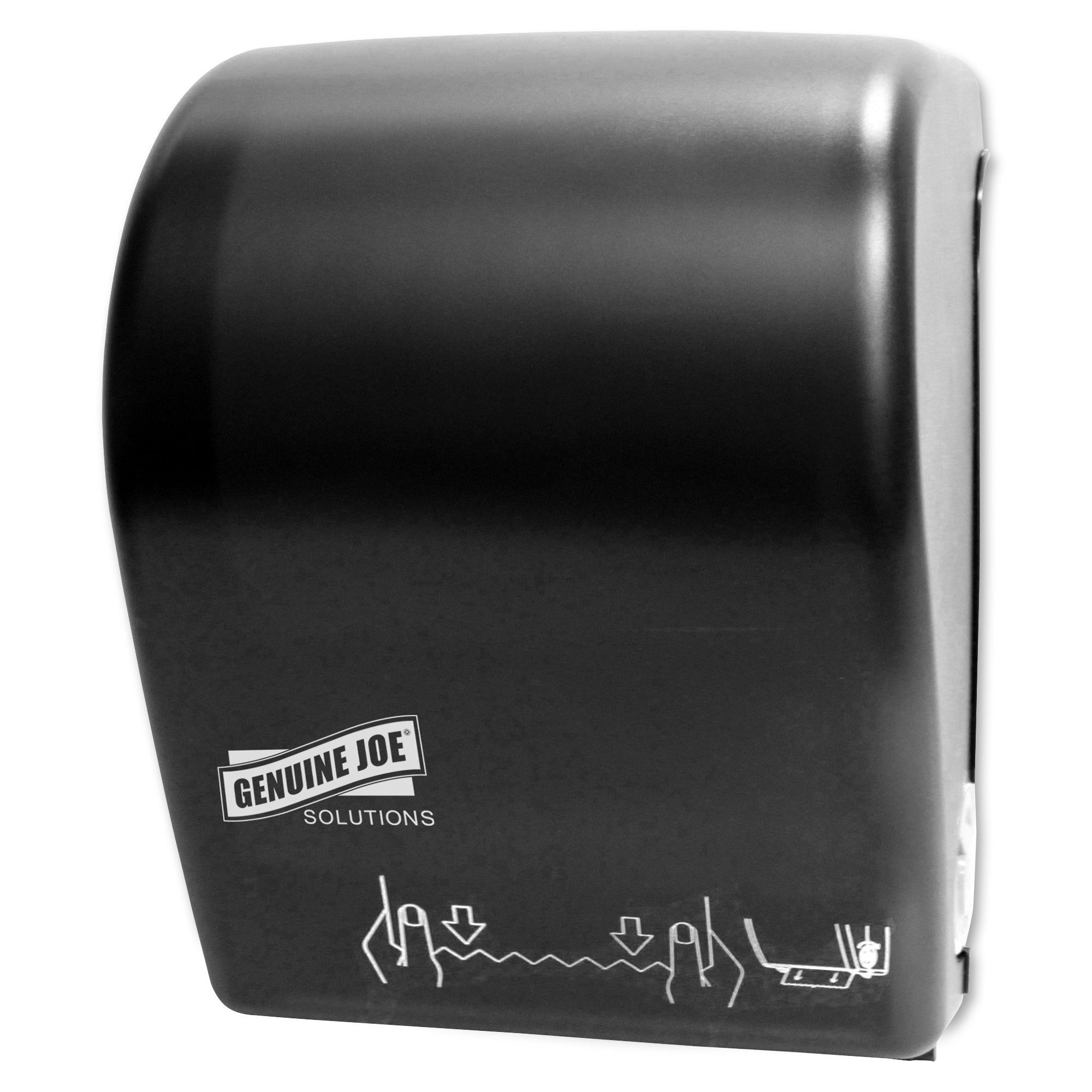 Genuine Joe Solutions Touchless Hardwound Towel Dispenser - Touchless, Hardwound Roll - Black - Touch-free, Anti-bacterial - 1 Each - 1