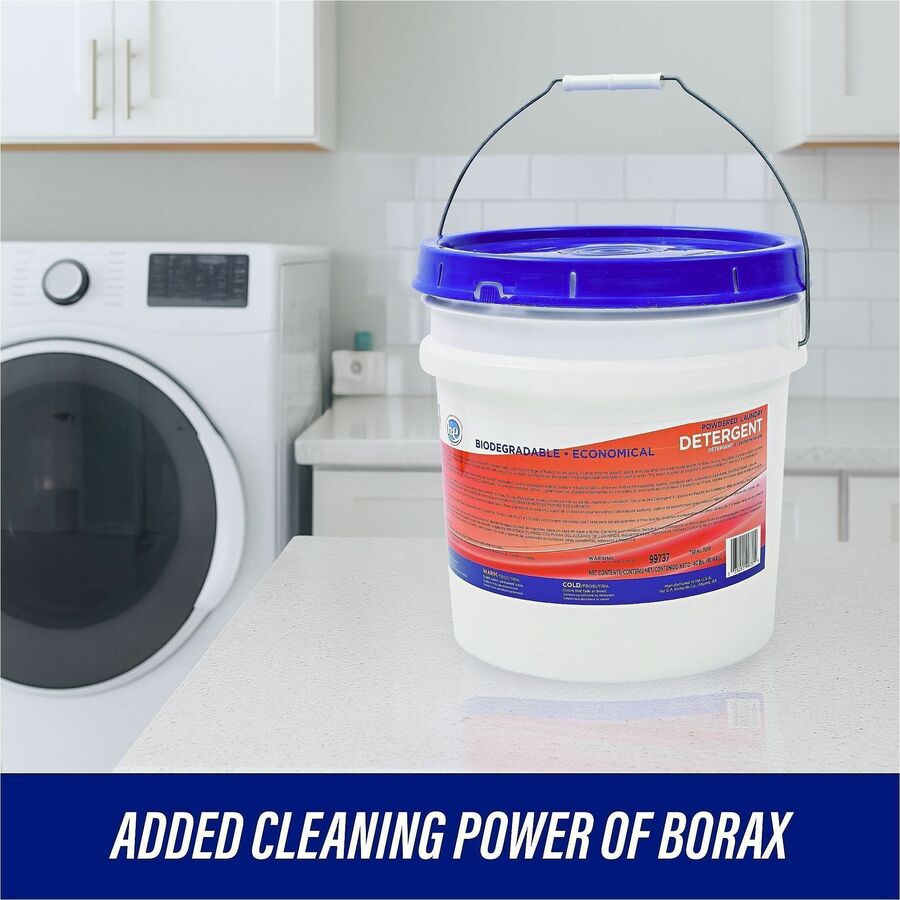 Genuine Joe Economical Powdered Laundry Detergent in Pail - 640 oz (40 lb) - Linen Scent - 1 Each - Deodorize, Dye-free, Environmentally Friendly, Non-toxic, Washable, Dye-free, Reusable - Multi
