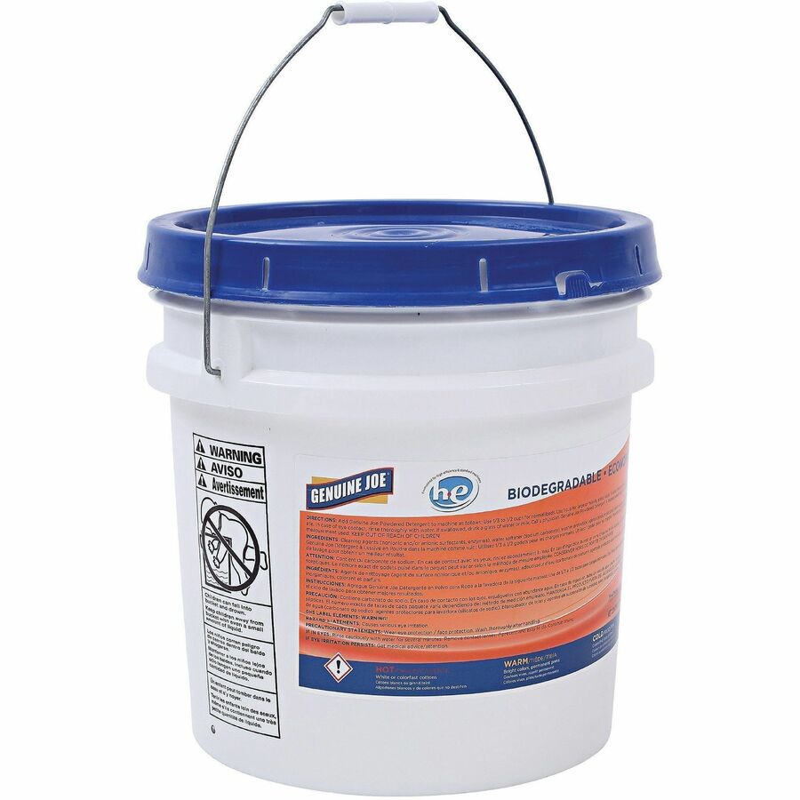 Genuine Joe Economical Powdered Laundry Detergent in Pail - 640 oz (40 lb) - Linen Scent - 1 Each - Deodorize, Dye-free, Environmentally Friendly, Non-toxic, Washable, Dye-free, Reusable - Multi