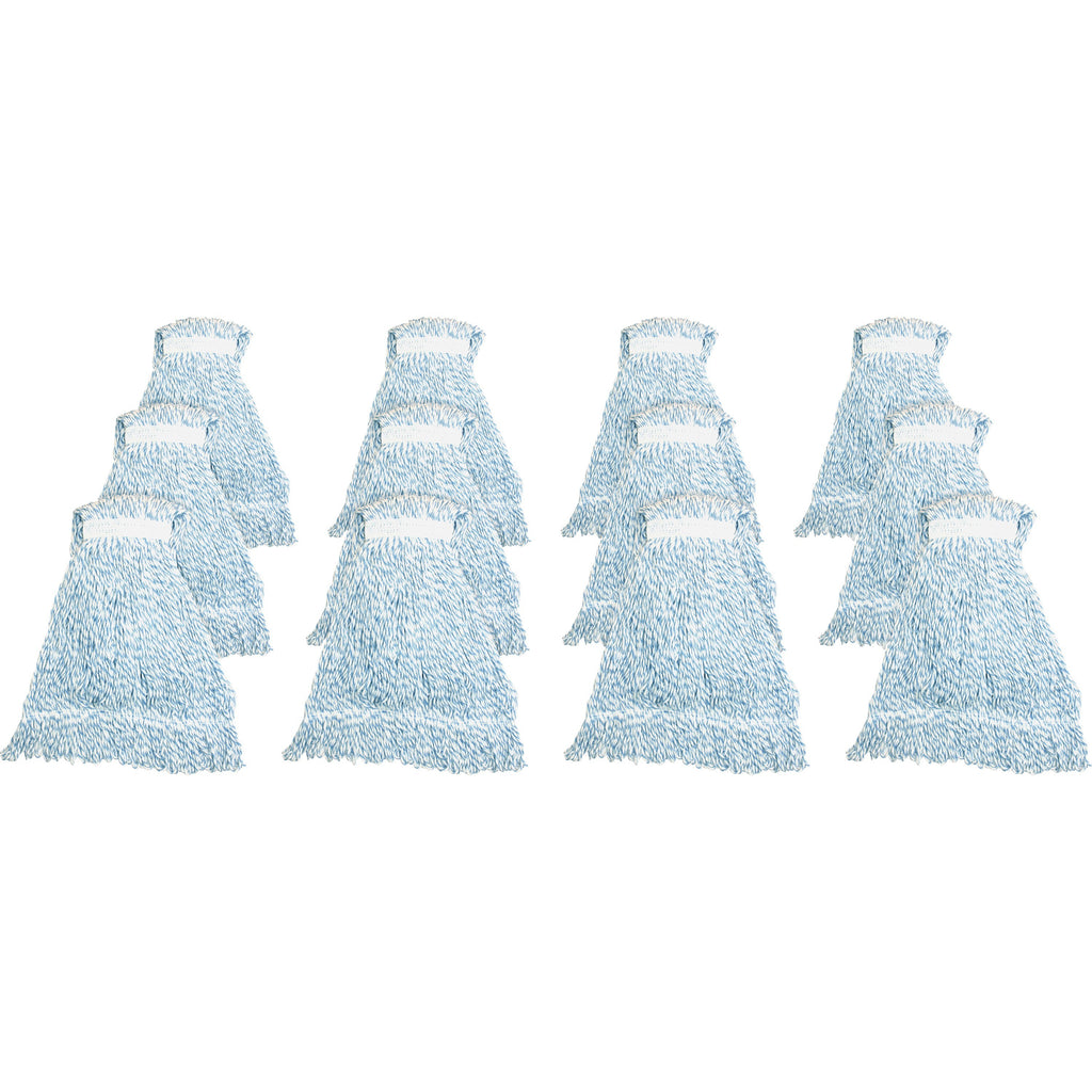 Genuine Joe Blue Stripes Hygrade Mophead - Rayon - Blue, White - 12 / Carton