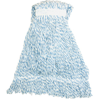Genuine Joe Blue Stripes Hygrade Mophead - Rayon - Blue, White - 12 / Carton