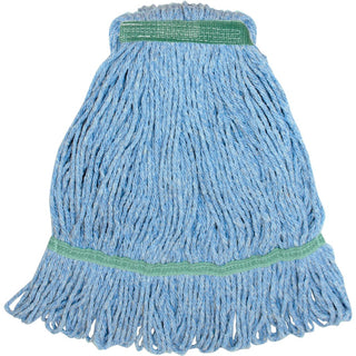 Genuine Joe Narrow Band Medium Mophead - Rayon, Cotton - Blue - 12 / Carton