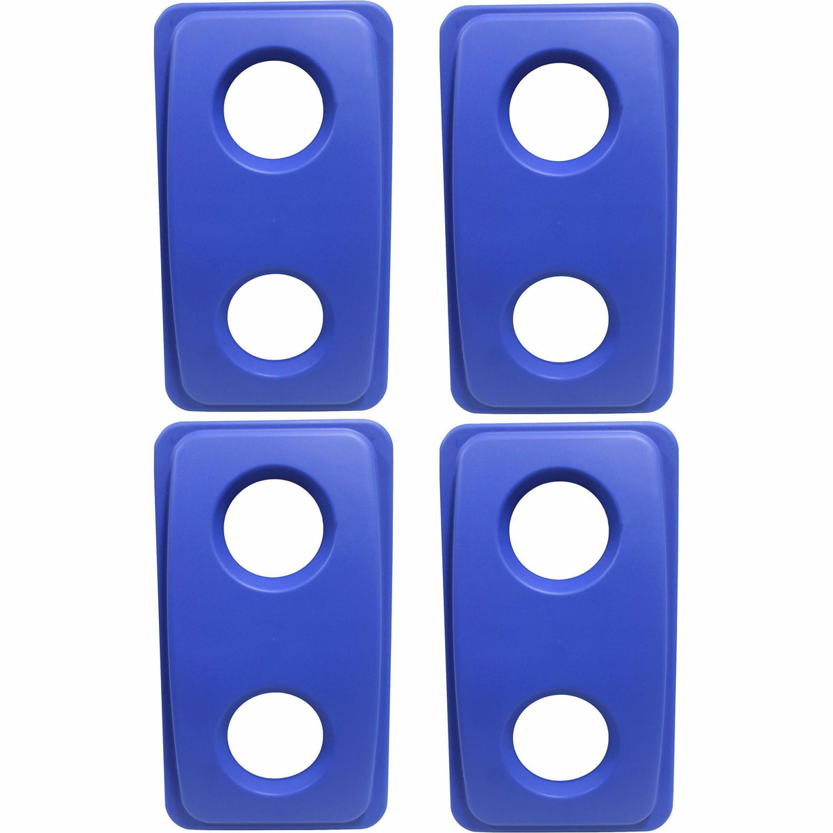 Thin Bin Round Cut Out Blue Lid - Rectangular - 4 / Carton - Blue
