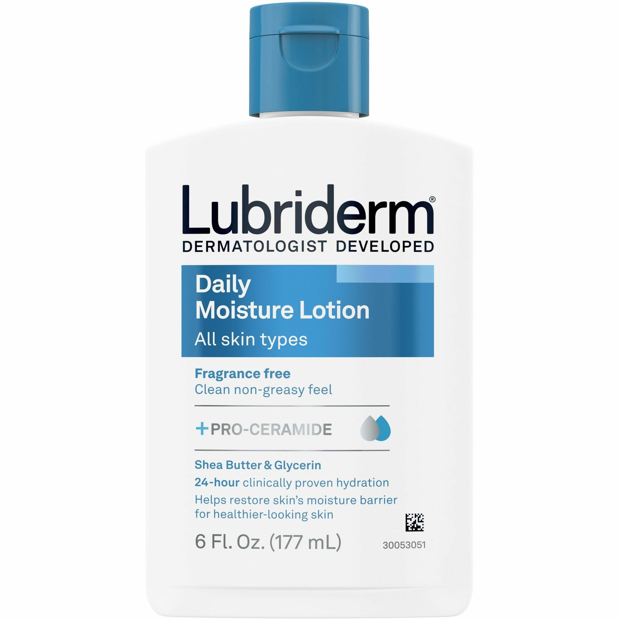 Lubriderm Daily Moisture Skin Lotion - Lotion - 6 fl oz - Non-fragrance - Flip Top Dispenser - For Dry Skin - Applicable on Hand and Body - Fragrance-free, Moisturising, Non-greasy - 1 Each