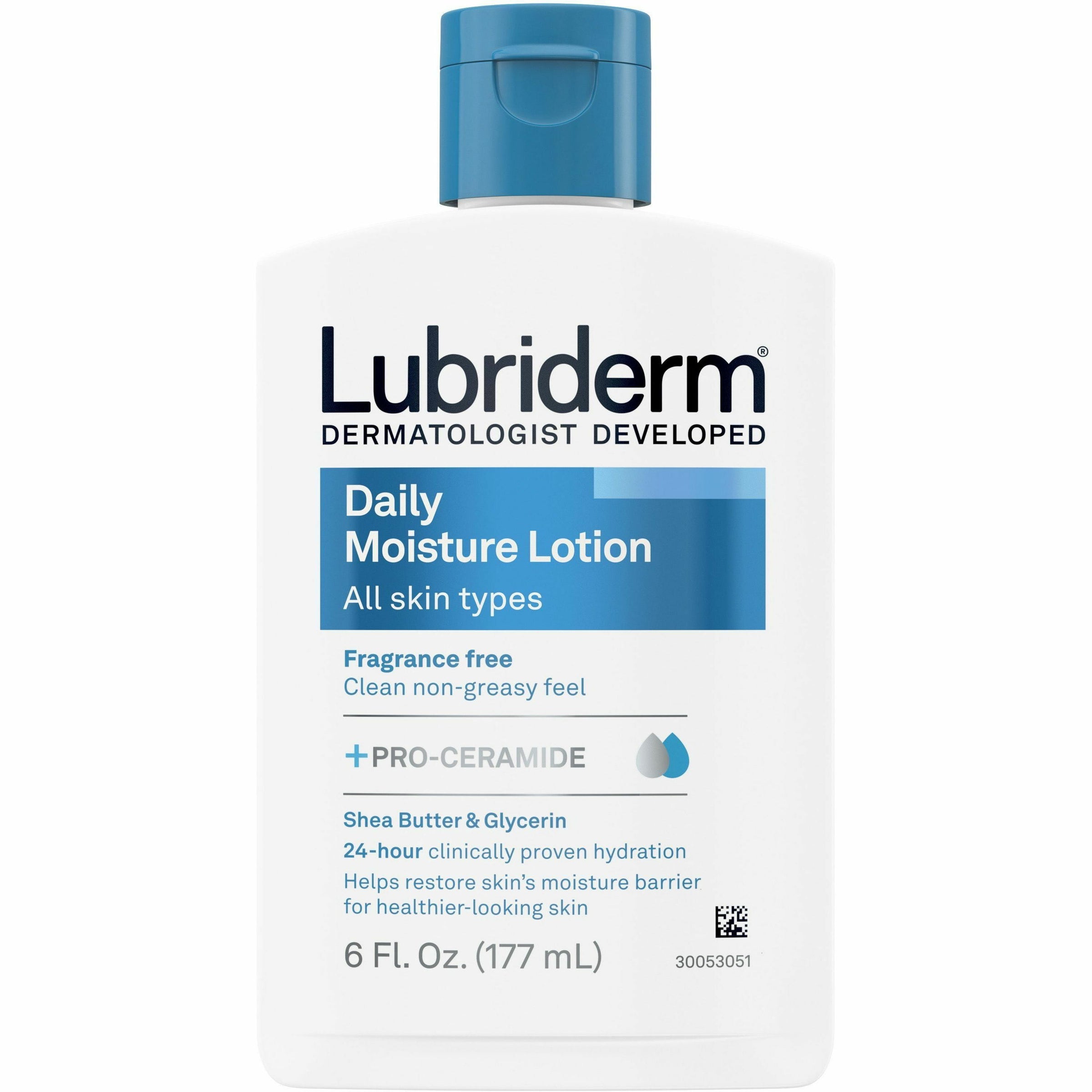 Lubriderm Daily Moisture Skin Lotion - Lotion - 6 fl oz - Non-fragrance - Flip Top Dispenser - For Dry Skin - Applicable on Hand and Body - Fragrance-free, Moisturising, Non-greasy - 1 Each