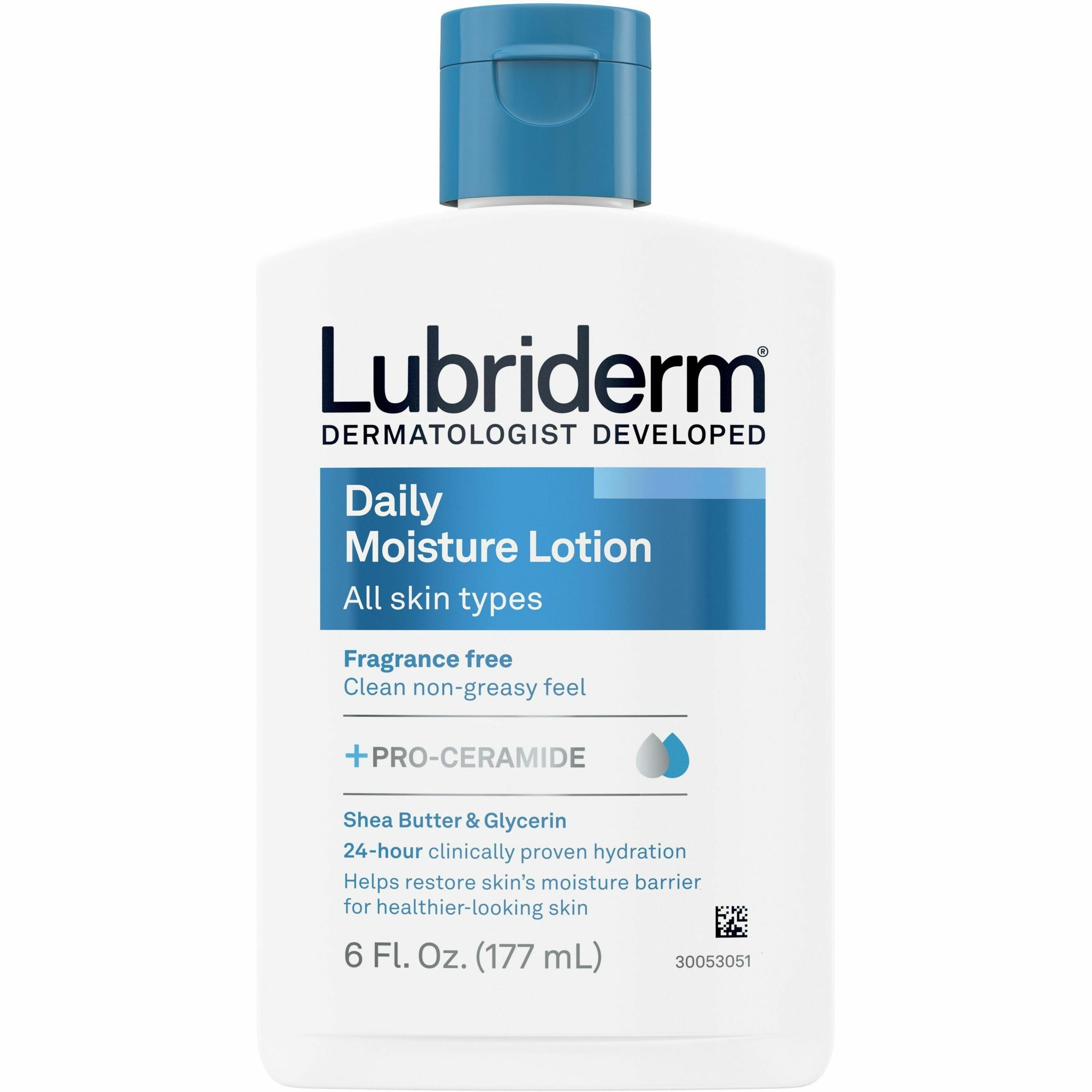 Lubriderm Daily Moisture Skin Lotion - Lotion - 6 fl oz - Non-fragrance - Flip Top Dispenser - For Dry Skin - Applicable on Hand and Body - Fragrance-free, Moisturising, Non-greasy - 1 Each
