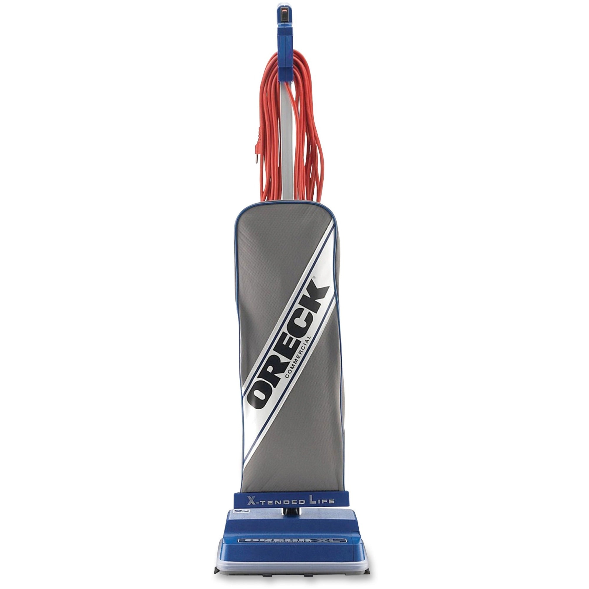 XL Upright Vacuum, 12" Cleaning Path, Gray/Blue