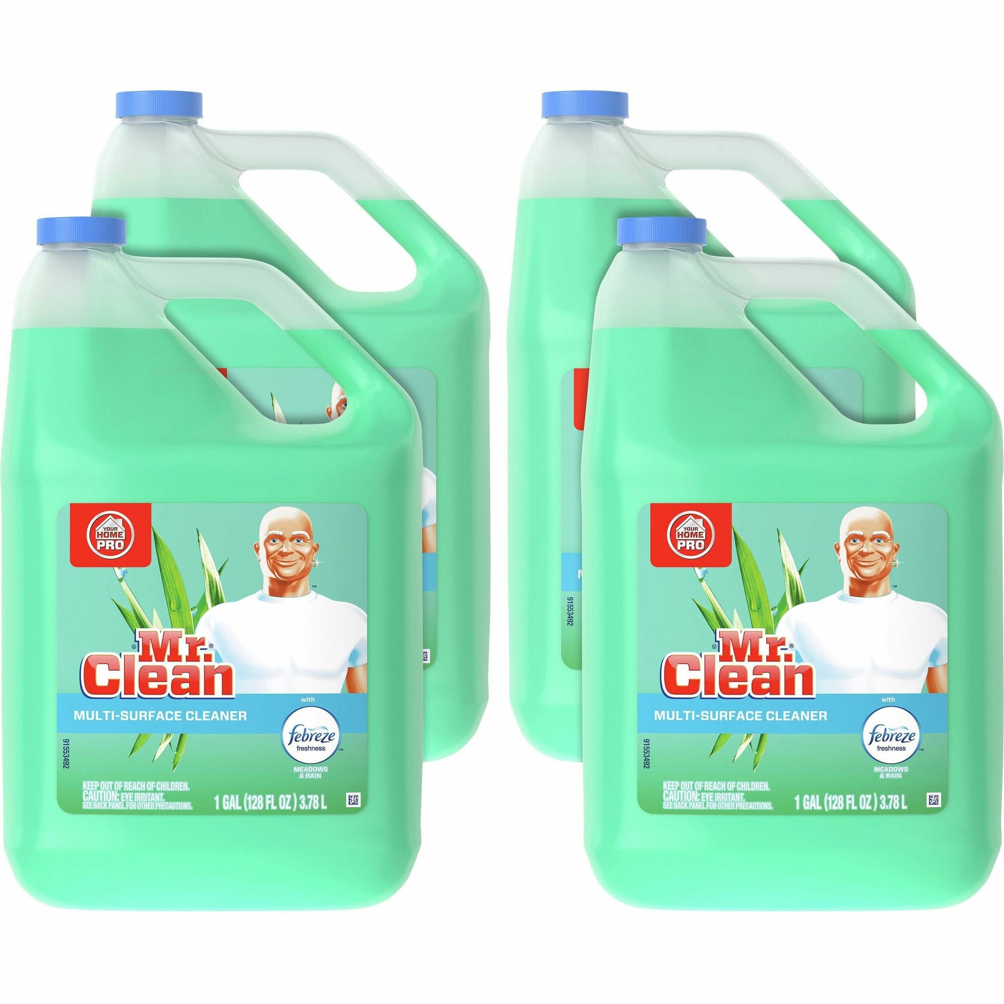 Multipurpose Cleaning Solution with Febreze,128 oz Bottle, Meadows and Rain Scent, 4/Carton