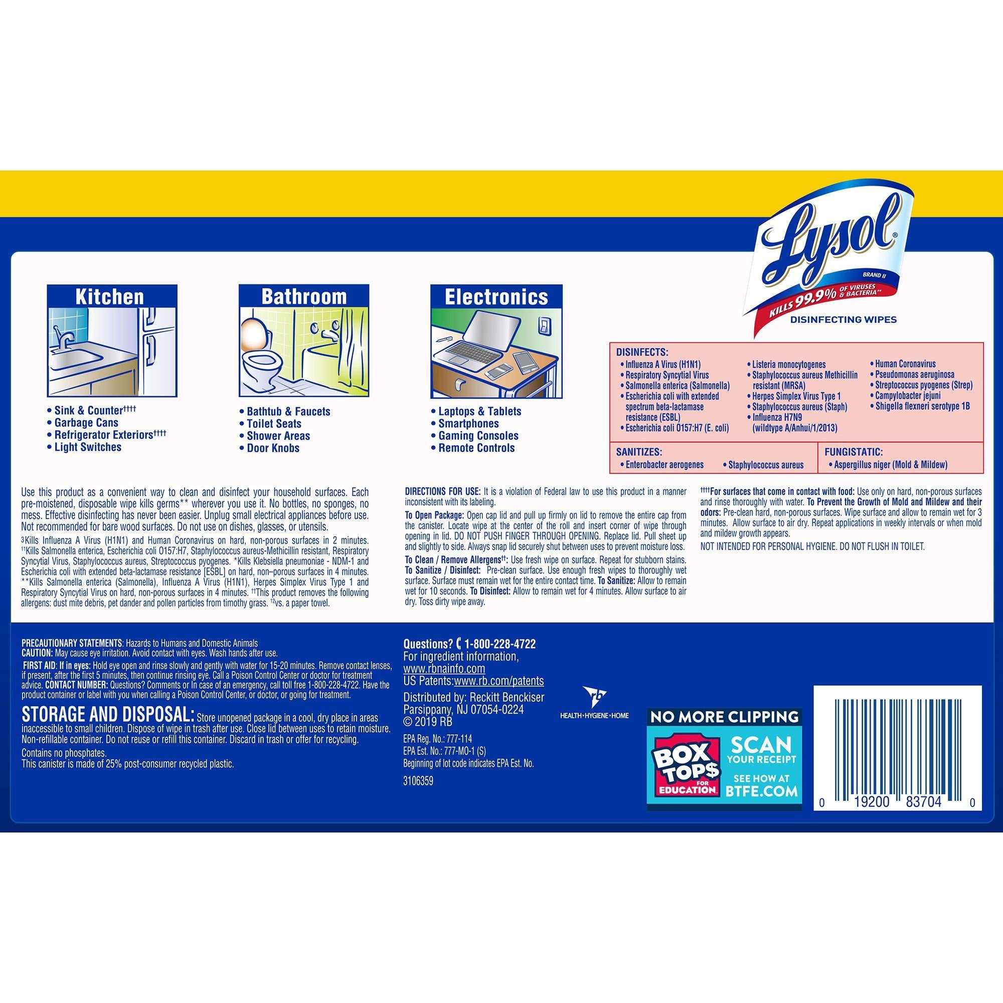 lysol-4-pack-disinfecting-wipes-lemon-lime-scent-800-canister-4-pack-pre-moistened-antibacterial-disinfectant-white_rac90641 - 2