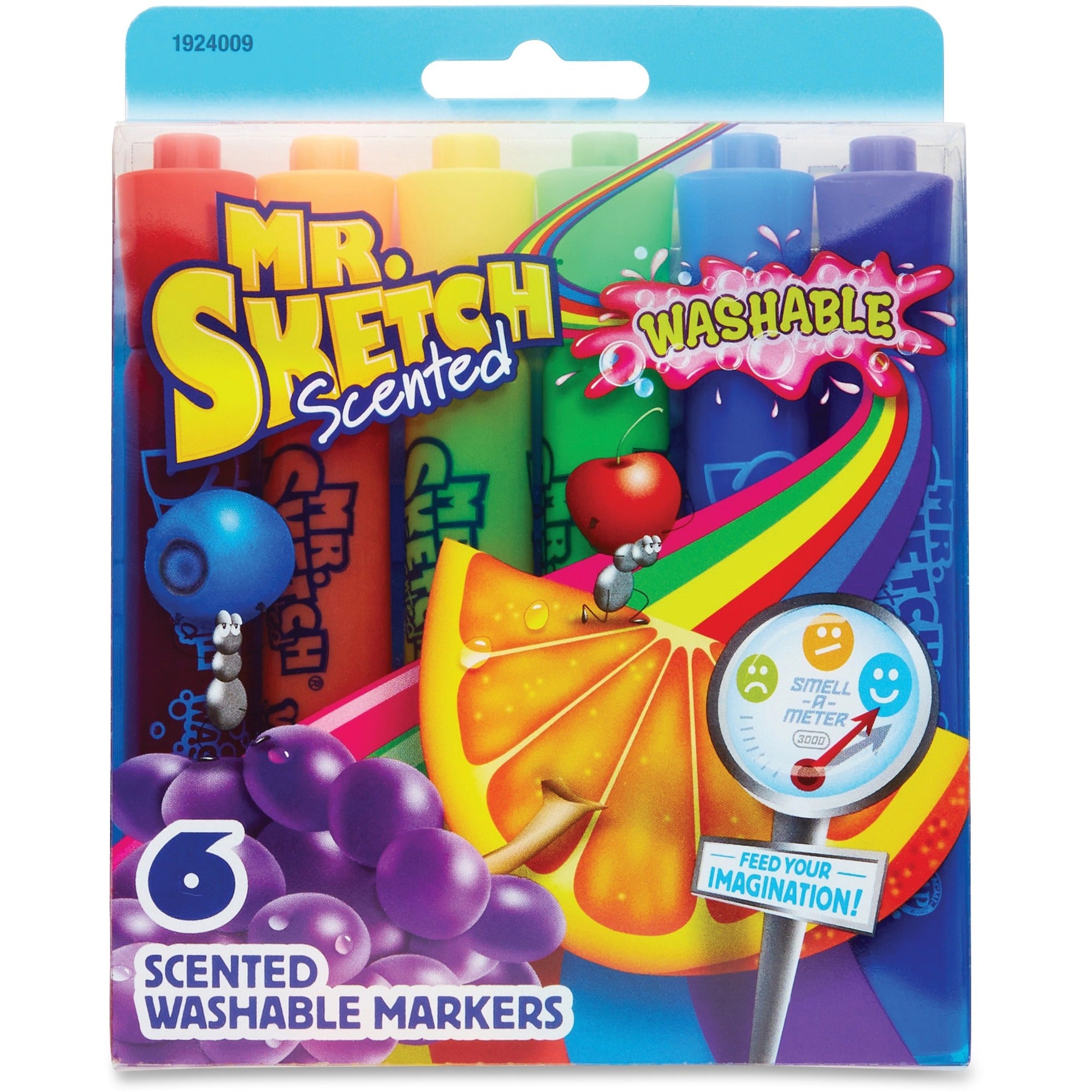Scented Watercolor Marker Penny Candy Set, Broad Chisel Tip, Assorted Penny Candy Colors, 6/Pack