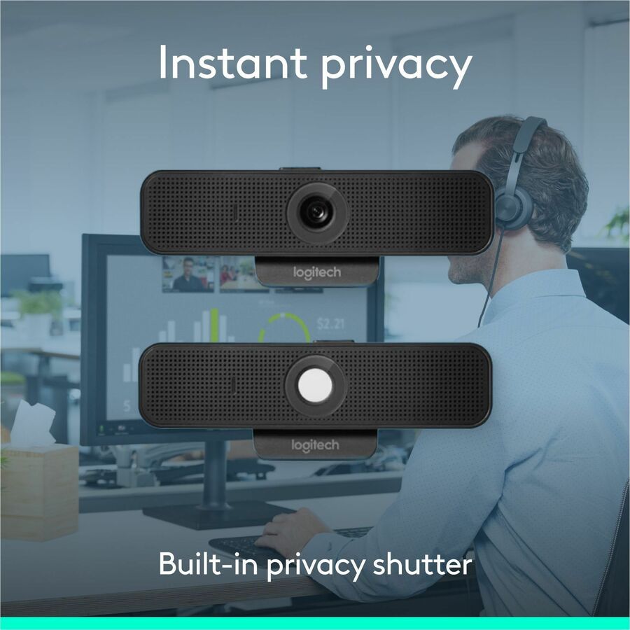 C925e Webcam, 1920 pixels x 1080 pixels, 2 Mpixels, Black
