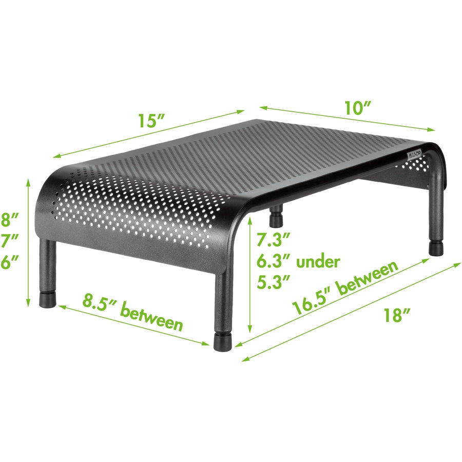 Allsop Metal Art Ergo 3 Adjustable Height Monitor Stand 15-Inch Wide Platform - (31630) - 35 lb Load Capacity - 8" Height x 18" Width x 10" Depth - Metal - 8