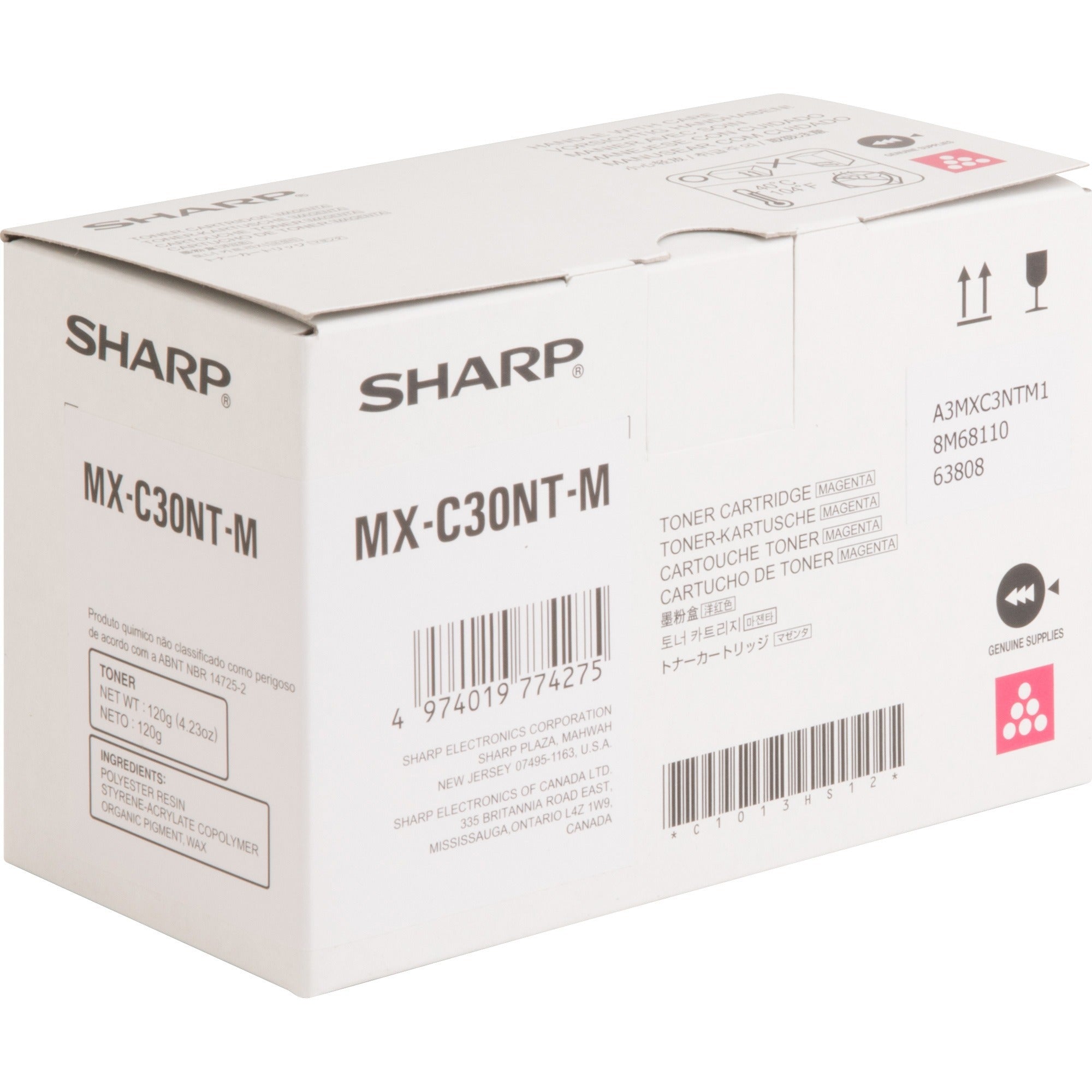 sharp-original-high-yield-laser-toner-cartridge-magenta-1-each-6000-pages_shrmxc30ntm - 1