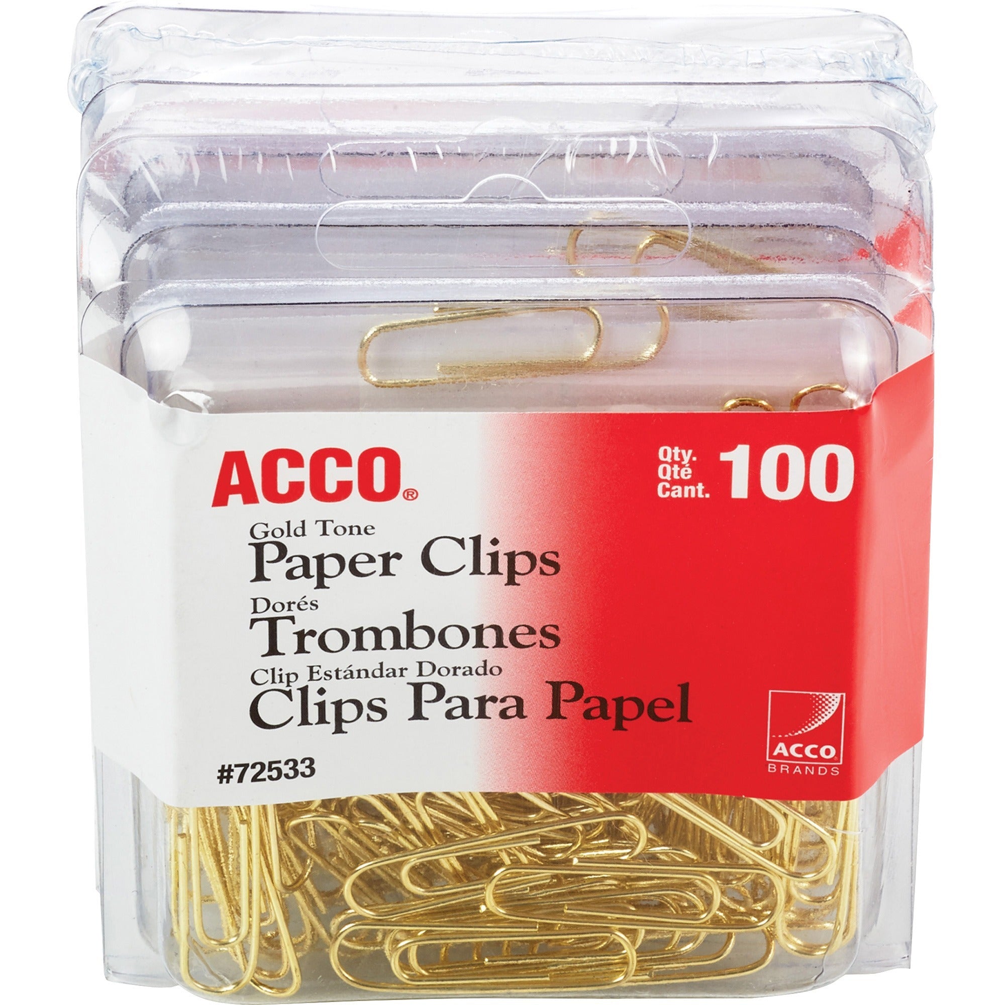 acco-gold-tone-paper-clips-no-2-14-length-x-05-width-10-sheet-capacity-for-office-home-school-document-paper-sturdy-flex-resistant-bend-resistant-400-pack-gold_acc72554 - 1