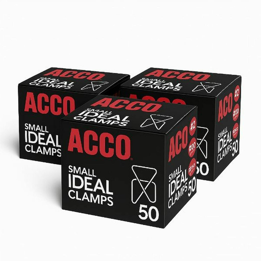 ACCO Ideal Clamps - No. 2 - 100 Sheet Capacity - for Office, Home, School, Document, Paper - Sturdy, Tear Resistant, Bend Resistant, Flex Resistant - 150 / Pack - Silver