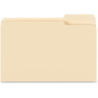 Business Source 1/3 Tab Cut Legal Recycled Top Tab File Folder - 8 1/2" x 14" - 3/4" Expansion - Manila - 10% Recycled - 100 / Box