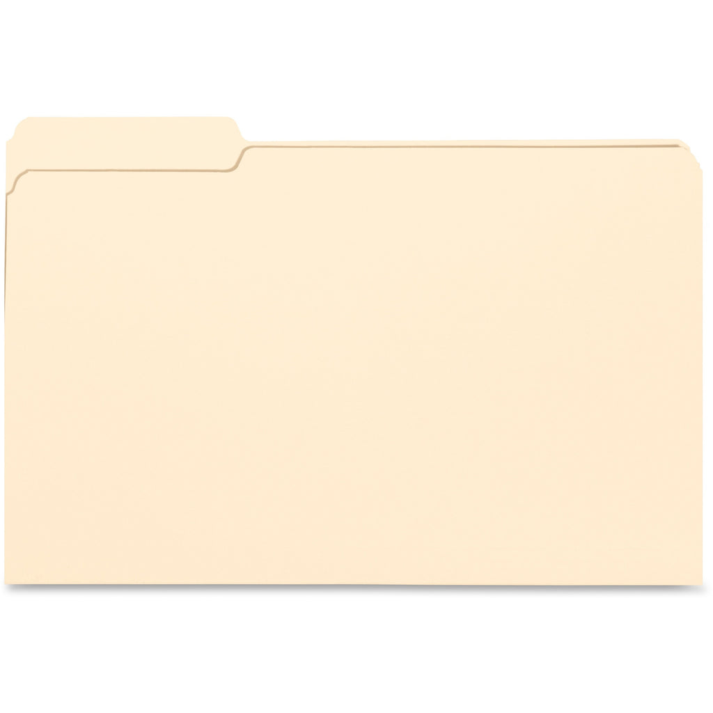 Business Source 1/3 Tab Cut Legal Recycled Top Tab File Folder - 8 1/2" x 14" - 3/4" Expansion - Manila - 10% Recycled - 100 / Box