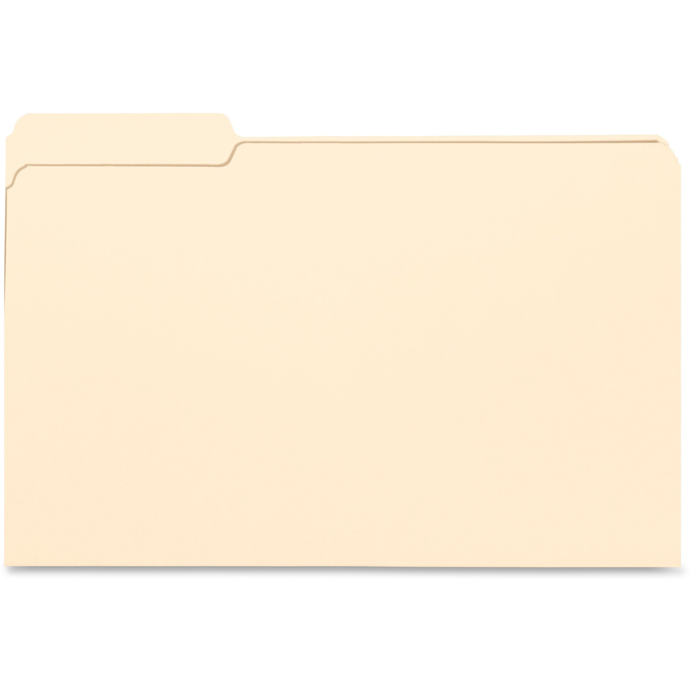 Business Source 1/3 Tab Cut Legal Recycled Top Tab File Folder - 8 1/2" x 14" - 3/4" Expansion - Manila - 10% Recycled - 100 / Box
