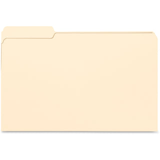 Business Source 1/3 Tab Cut Legal Recycled Top Tab File Folder - 8 1/2" x 14" - 3/4" Expansion - Manila - 10% Recycled - 100 / Box