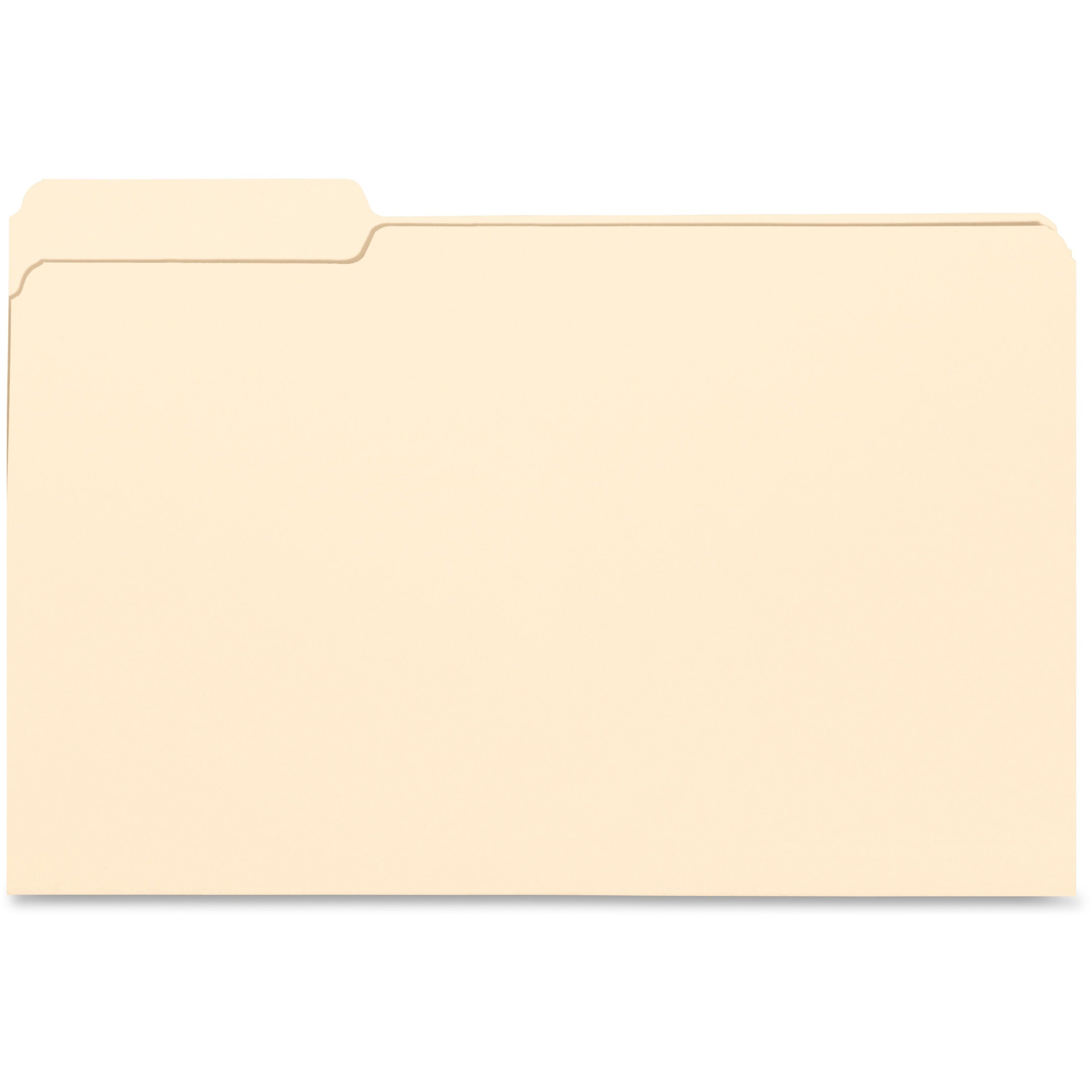 Business Source 1/3 Tab Cut Legal Recycled Top Tab File Folder - 8 1/2" x 14" - 3/4" Expansion - Manila - 10% Recycled - 100 / Box