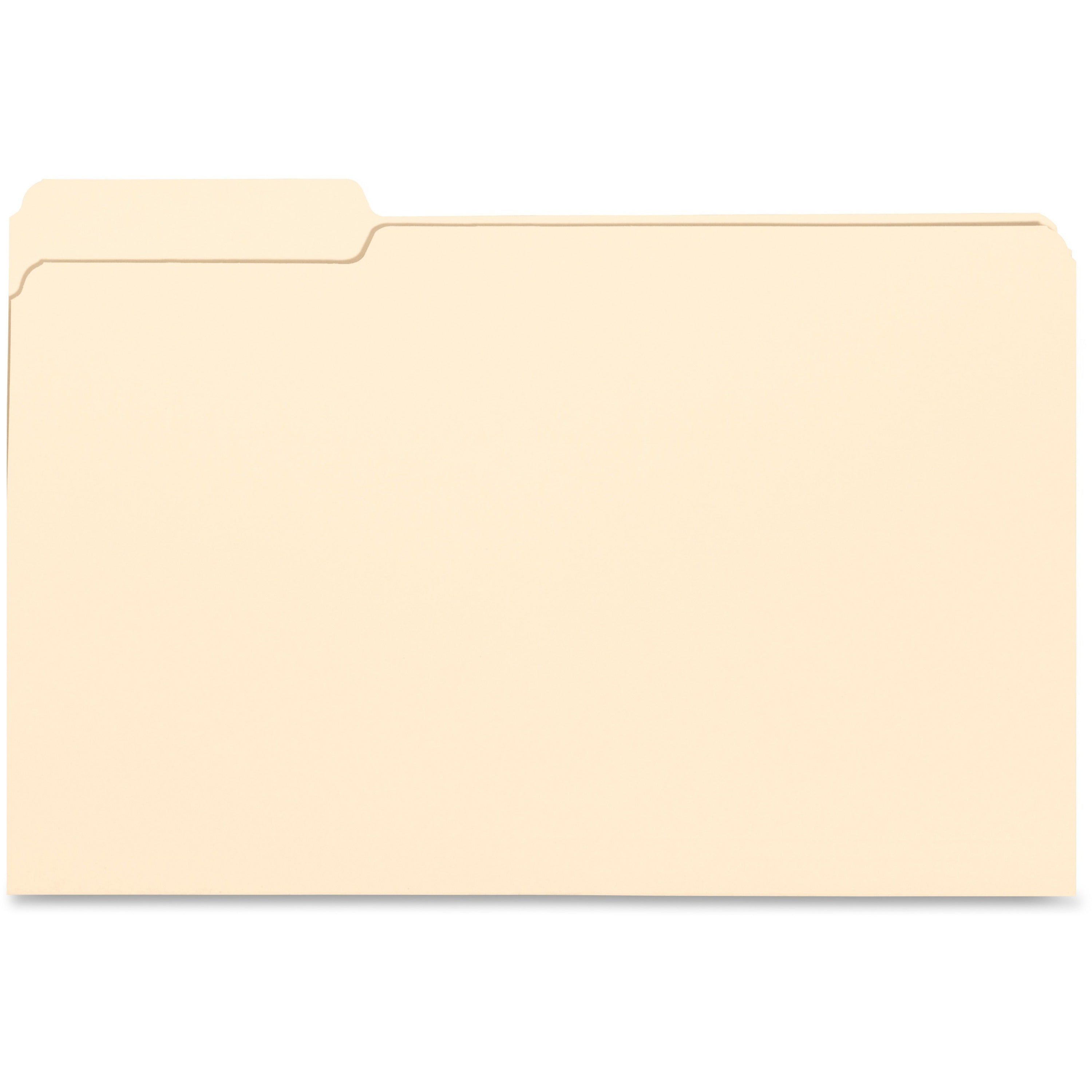 business-source-1-3-tab-cut-legal-recycled-top-tab-file-folder-8-1-2-x-14-3-4-expansion-manila-10%-recycled-100-box_bsn99724 - 1