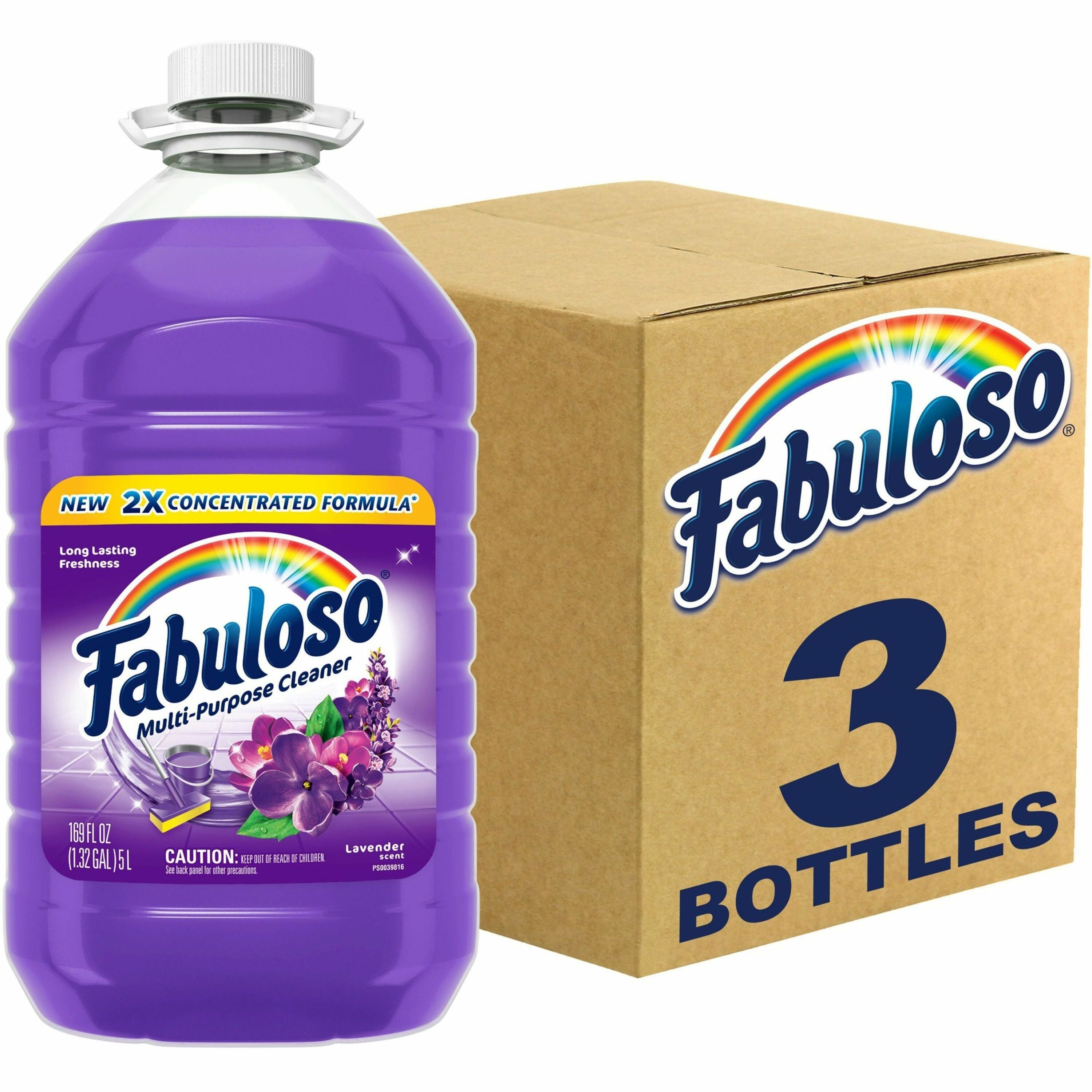 Fabuloso All Purpose Cleaner - For Multipurpose - 169 fl oz (5.3 quart) - Fresh, Lavender ScentBottle - 3 / Carton - Residue-free, pH Neutral, Child Safety Cap - Purple - 1