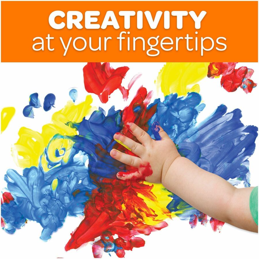 Crayola Washable Fingerpaint Bold Colors Set - 8 oz - 3 / Set - True Blue, Lemon Yellow, Fire Engine Red